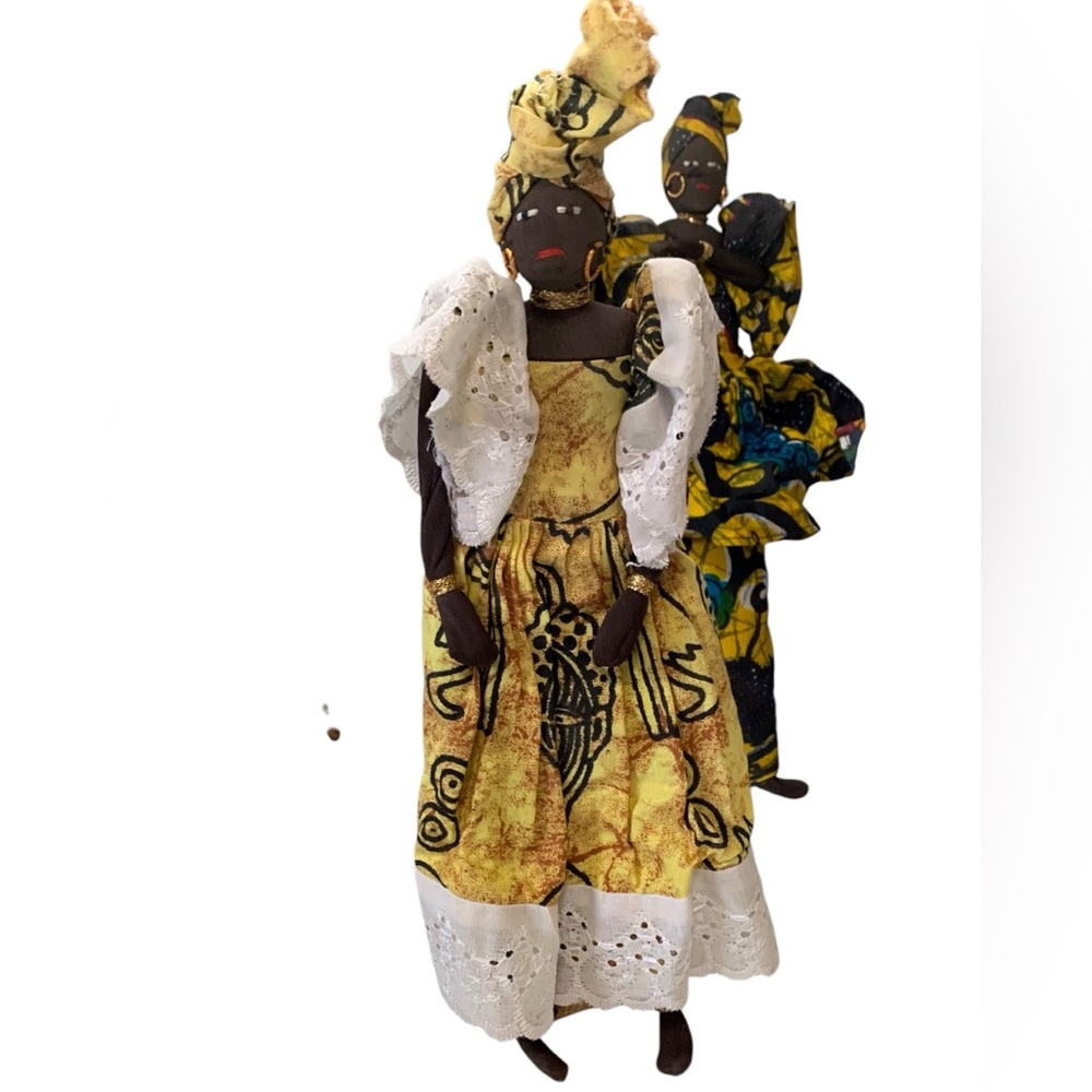 Set of 7 Handmade Tribal Cloth Dolls Made in Senegal, Ghana - Picture 5 of 9